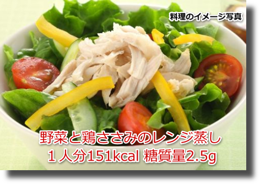 野菜と鶏ささみのレンジ蒸し